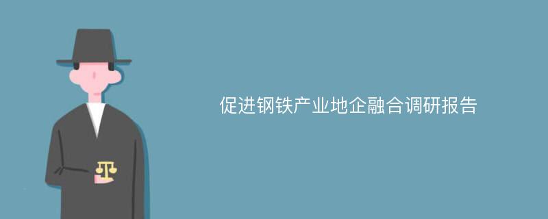 促进钢铁产业地企融合调研报告