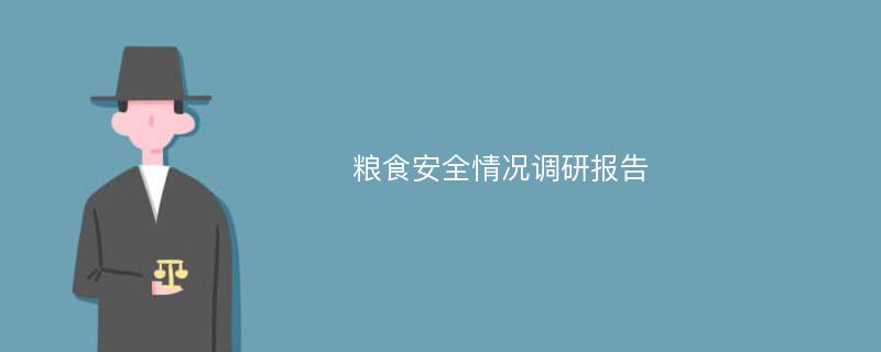 粮食安全情况调研报告