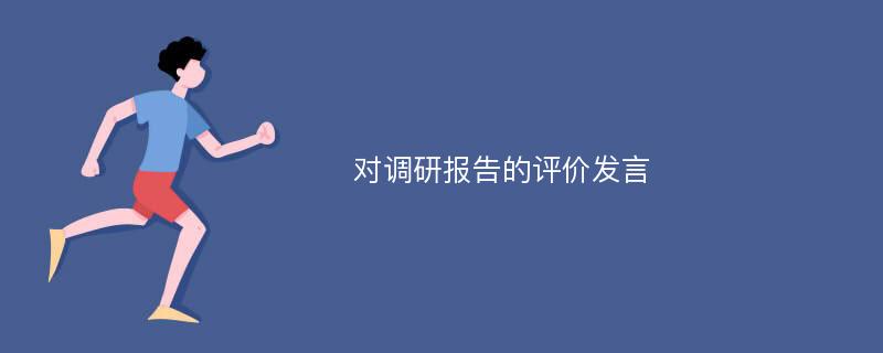 对调研报告的评价发言