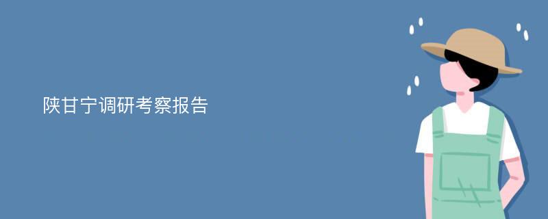 陕甘宁调研考察报告