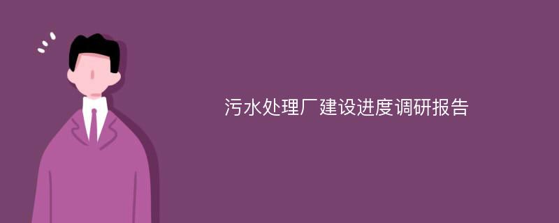 污水处理厂建设进度调研报告