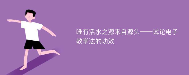 唯有活水之源来自源头——试论电子教学法的功效