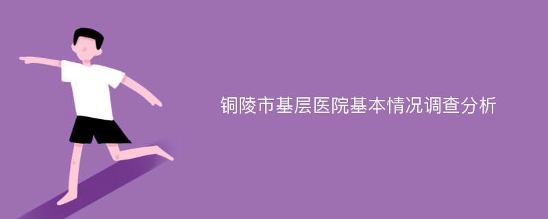 铜陵市基层医院基本情况调查分析