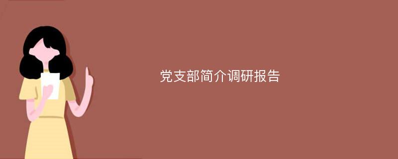 党支部简介调研报告