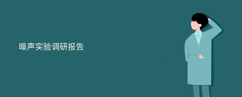 噪声实验调研报告