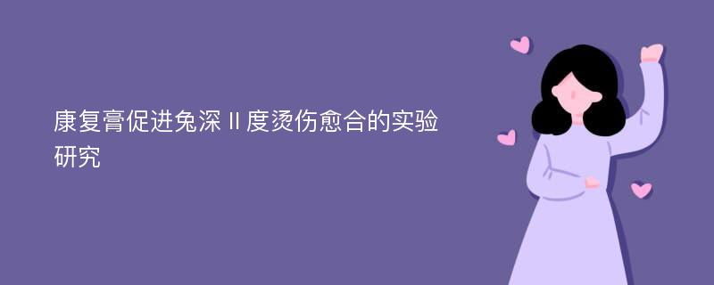 康复膏促进兔深Ⅱ度烫伤愈合的实验研究