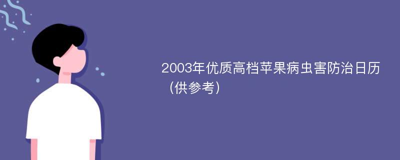 2003年优质高档苹果病虫害防治日历（供参考）