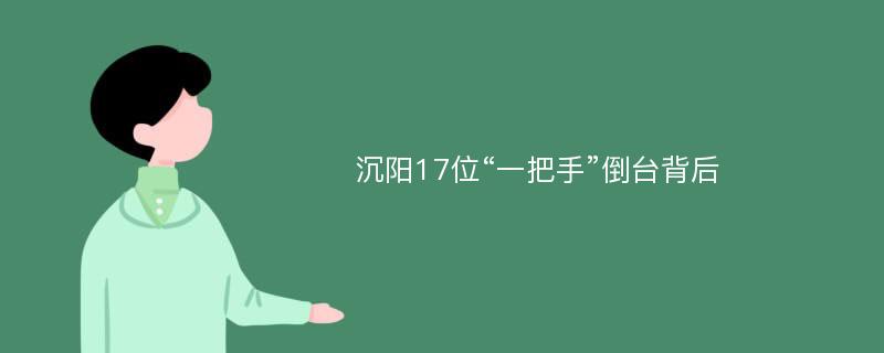 沉阳17位“一把手”倒台背后