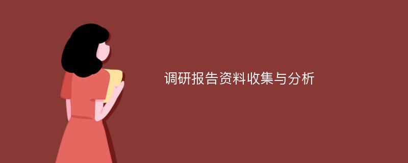 调研报告资料收集与分析