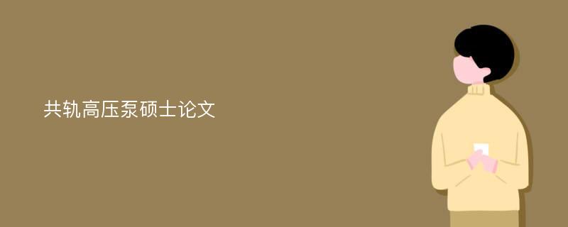 共轨高压泵硕士论文