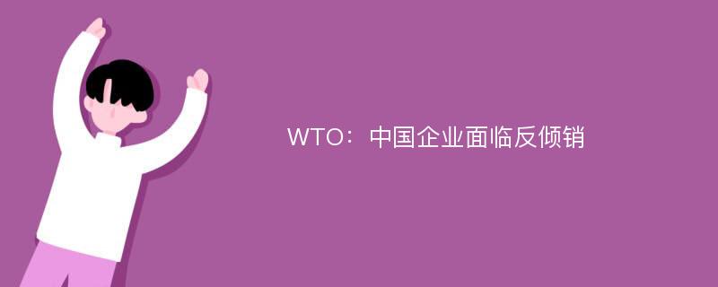 WTO：中国企业面临反倾销