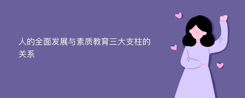 人的全面发展与素质教育三大支柱的关系