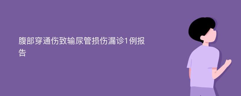 腹部穿通伤致输尿管损伤漏诊1例报告