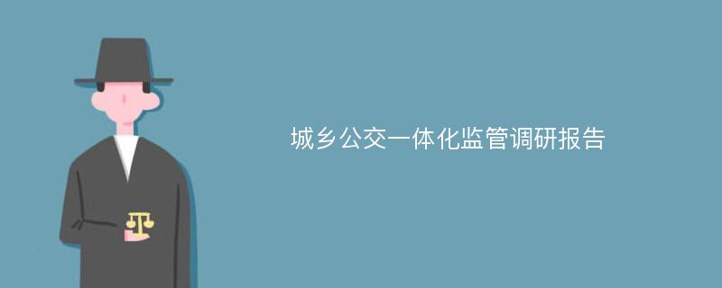 城乡公交一体化监管调研报告