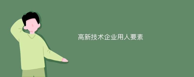 高新技术企业用人要素