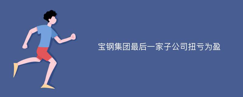 宝钢集团最后一家子公司扭亏为盈