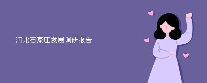 河北石家庄发展调研报告