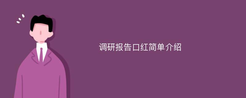 调研报告口红简单介绍