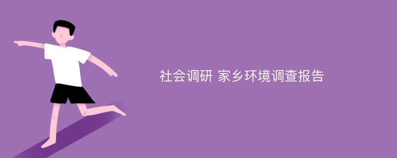 社会调研 家乡环境调查报告